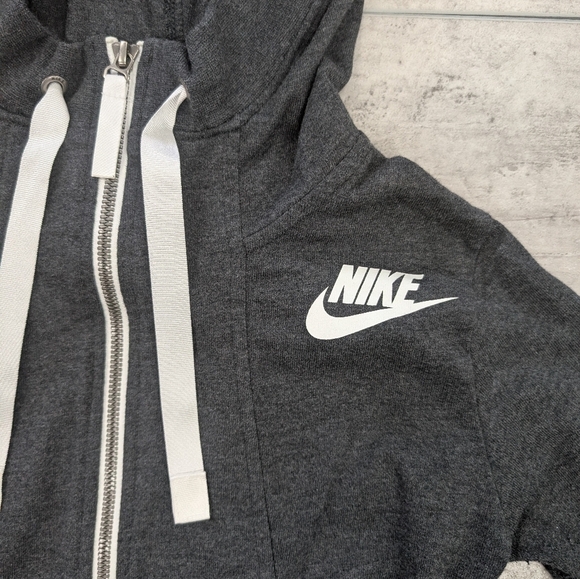 Nike Y2K Women's Grey Full Zip Hooded Jacket Size XS - Picture 2 of 6